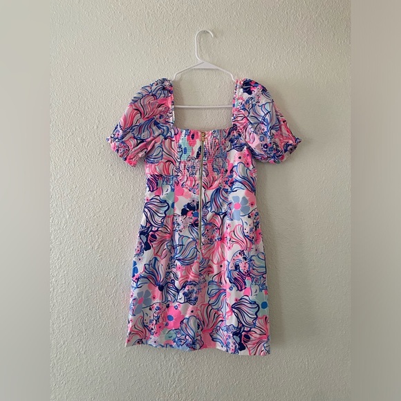 Lilly Pulitzer Keisha Off-The-Shoulder Floral Puff Sleeve Mini Dress - Picture 9 of 11
